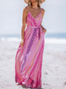CAA05A4F075DK CUPSHE V-NECK BELTED MAXI DRESS WOMEN XS - PINK New