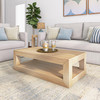 PLANK+BEAM MODERN RECTANGULAR COFFEE TABLE WITH SHELF (2700517000-150 - BLONDE)