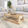 PLANK+BEAM MODERN RECTANGULAR COFFEE TABLE WITH SHELF (2700517000-150 - BLONDE)