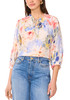 VINCE CAMUTO WOMEN'S FLORAL PRINTED SPLIT NECK BLOUSE - SIZE: M - ULTRA WHITE
