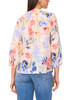 VINCE CAMUTO WOMEN'S FLORAL PRINTED SPLIT NECK BLOUSE - SIZE: M - ULTRA WHITE