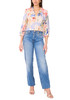 VINCE CAMUTO WOMEN'S FLORAL PRINTED SPLIT NECK BLOUSE - SIZE: M - ULTRA WHITE