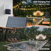 BOSCEOS 50FT SOLAR STRING LIGHTS DIMMABLE PATIO LIGHTS W REMOTE TIMER - BLACK