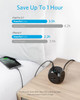 ANKER USB TRAVEL 321 POWER STRIP 3 USB-A CHARGER PORTS 3 OUTLETS (10FT) - BLACK