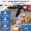 Newday 60" Ceiling Fan with Light Remote Control Dimmable DY1015-5B/60 - Black