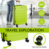 ANYZIP LUGGAGE PC ABS HARDSIDE LIGHTWEIGHT SUITCASE 4 WHEELS TSA LOCK - GREEN New