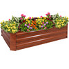Sunnydaze 11.75" H Raised Metal Galvanized Raised Garden Bed- Woodgrain