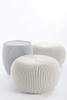 Keter Urban Knit Pouf Ottoman Set of 2, Storage Table, Casual, Grey-White