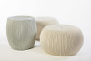 Keter Urban Knit Pouf Ottoman Set of 2, Storage Table, Casual, Grey-White