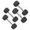 CAP BARBELL SET OF COATED HEX DUMBBELL WEIGHT SDRSIS-50LB - SILVER