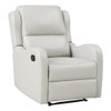 HOMELEGANCE LEXICON DURANT UUPHOLSTERED FAUX LEATHER & WOOD RECLINER - TAUPE