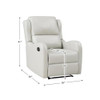 HOMELEGANCE LEXICON DURANT UUPHOLSTERED FAUX LEATHER & WOOD RECLINER - TAUPE