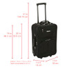 Rockland Fashion Softside Upright Luggage Set Expandable 20" F102 - BLACK