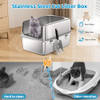 BARTUKE STAINLESS STEEL CAT LITTER BOX 19.6"L 13.8"W 11.8"H Y03 - SILVER
