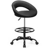 BESTFAIR OFFICE DRAFTING CHAIR - BAR STOOLS WITH BACK SUPPORT - BLACK