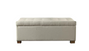 HOMEPOP LARGE TUFTED 46 IN. GREY DURABLE POYLESTER BEDROOM BENCH - LIGHT GRAY