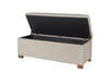 HOMEPOP LARGE TUFTED 46 IN. GREY DURABLE POYLESTER BEDROOM BENCH - LIGHT GRAY