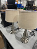 GENERIC MODERN SILVER TABLE LAMPS SET OF 2 22INCH TALL LAMPS LIVING ROOM BEDROOM