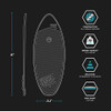DRIFTSUN FIFTY50 WAKESURF BOARD - 4' 9" SKIM STYLE WAKE SURFBOARD - BLACK