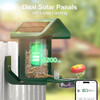 ONLYFLY BIRD FEEDER WITH CAMERA SOLAR POWERED SMART BIRDFEEDERS - GREEN