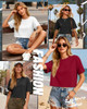 Ficerd 3 Pack Women Crop Tops Half Sleeve Cropped T Shirts FCRD - Size XXL New
