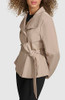 LWQMP974 KARL LAGERFELD WOMEN'S SHORT PEPLUM TRENCH COAT Size L KHAKI New
