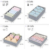 JUQLQUJ Set of 4 Foldable Underwear Organizer Drawer Organizer for Clothes Gray