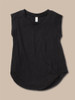 AA4013 ALTERNATIVE LADIES CAP-SLEEVE SATIN JERSEYT-BLACK XS