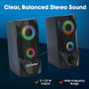 MANHATTAN USB POWERED RBG GAMING SPEAKERS STEREO SPEAKERS 168359 - BLACK
