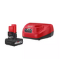 MILWAUKEE M12 12V XC HIGH OUTPUT 5.0 AH BATTERY PACK,CHARGER STARTER KIT - RED