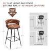 Counter Height Bar Stools Set of 2, 26 inch, Swivel Woven Back with Footrest