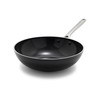 LUMENFLON ORFEO 11” WOK PAN, MADE IN ITALY, DIAMOND CERAMIC PFAS-FREE - BLACK New