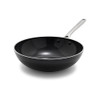 LUMENFLON ORFEO 11” WOK PAN, MADE IN ITALY, DIAMOND CERAMIC PFAS-FREE - BLACK New