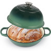 COOKNEXA ENAMELED CAST IRON BREAD OVEN, DUTCH OVEN + LID, 10" - GREEN