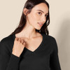AMAZON ESSENTIALS WOMEN'S LONG SLEEVE V-NECK TUNIC SWEATER - SIZE: S - BLACK