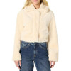 AMAZON ESSENTIALS WOMEN'S OVERSIZED CROPPED FAUX FUR JACKET - SIZE SMALL - CREAM