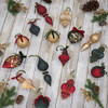 NATIONAL TREE HGTV HOME COLLECTION SET OF 24 HOLIDAY ROMANCE, ORNAMENTS RED
