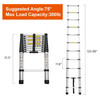 TELESCOPING LADDER 10.5FT ALUMINUM ALLOY FOLDING HEAVY DUTY 300LBS LOAD,ALUMINUM