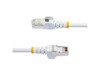 StarTech 6in CAT6a Ethernet Cable - White - Low Smoke Zero Halogen (LSZH) -