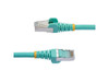 StarTech 6in CAT6a Ethernet Cable - Aqua - Low Smoke Zero Halogen (LSZH) - 10GbE