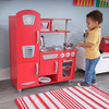 KidKraft Red Vintage Wooden Play Kitchen Stainless Steel-Look Trim Play Phone