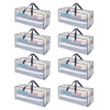 VENO 8 PACK HEAVY DUTY MOVING BAGS WITH BACKPACK STRAPS, ZIPPERS - CLEAR New