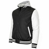 SPIRE BY GALAXY FORMAKER MEN'S HOODED VARSITY JACKET - SIZE L - WHITE/BLACK New