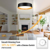 BrightHome 16in Flush Mount Ceiling Light, 3000LM 30W(300W Equiv) - BLACK | WOOD