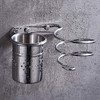 DUSAHDSG 2 INSTALLATION METHODS HAIRDRYER SPIRAL HOLDER RACK BATHROOM - SILVER