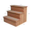 ZOOVILLA PTR0082212010 YORKSHIRE PET STEP STORAGE WOOD BEDSIDE - LIGHT BROWN