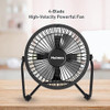 HOLMES 4" MINI HIGH-VELOCITY PERSONAL DESK FAN, 32510028, 4 BLADES, 360° - BLACK