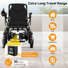 KERDOM ELECTRIC WHEELCHAIR FOR ADULTS UPGRADE 30 MILES RANGE 350LBS WEIGHT,BLACK