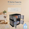DBEST PRODUCTS 19 GALLON STACKABLE STORAGE BINS WITH DOORS, COLLAPSIBLE - GREY