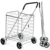 GENERIC FOLDING SHOPPING CART PORTABLE FOR GROCERY LAUNDRY TRAVEL - GRAY